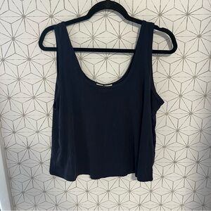 Marine Layer Navy Ribbed Crop Tank